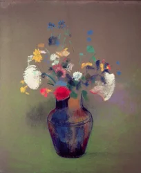 Vas med blommor (pastell på papper)